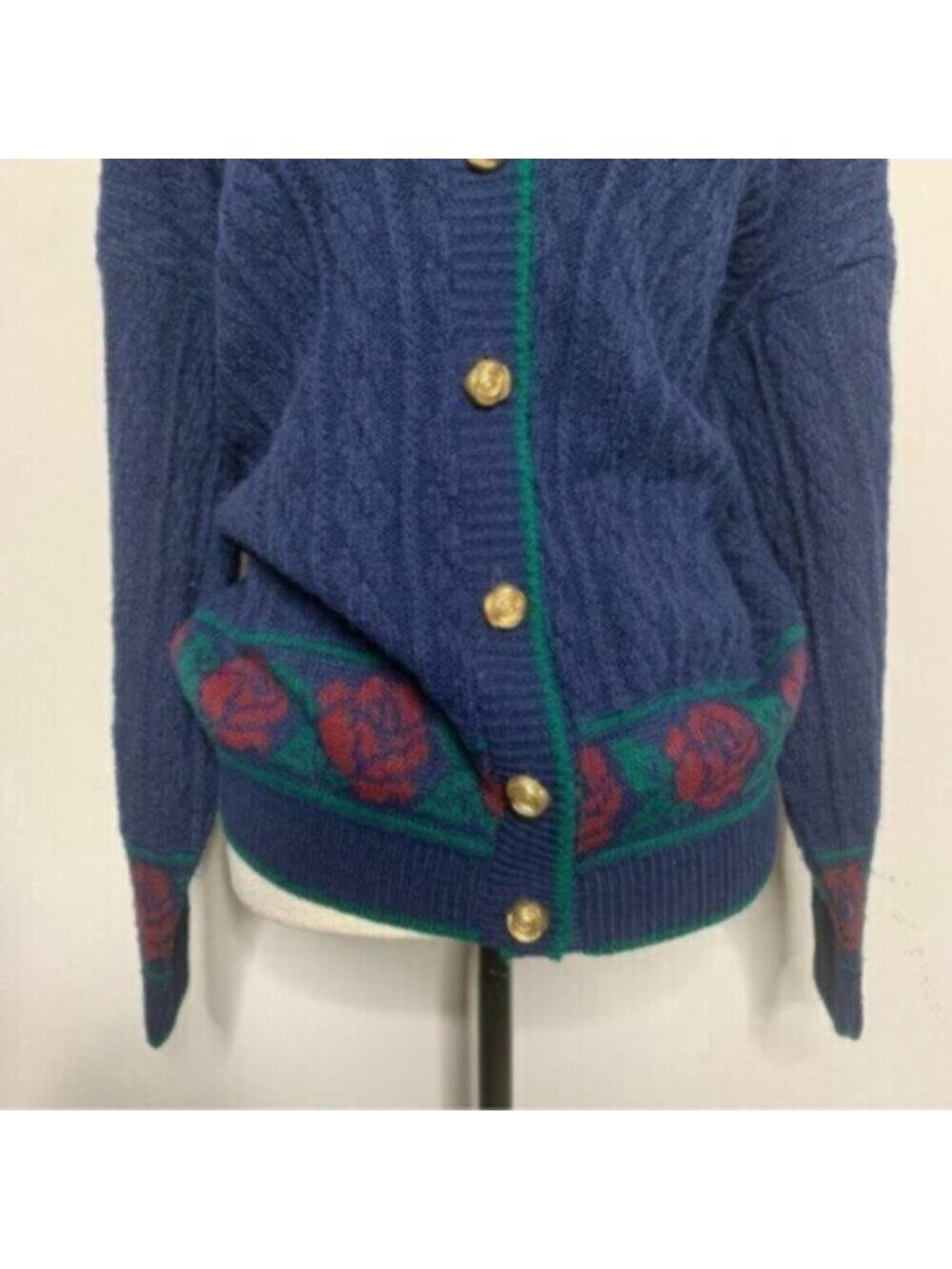 Lauren Ralph Lauren Rare Vintage Cable Cardigan Sweater With Gold Buttons - Picture 13 of 17